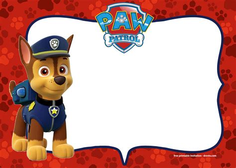 Paw Patrol Chase Invitation