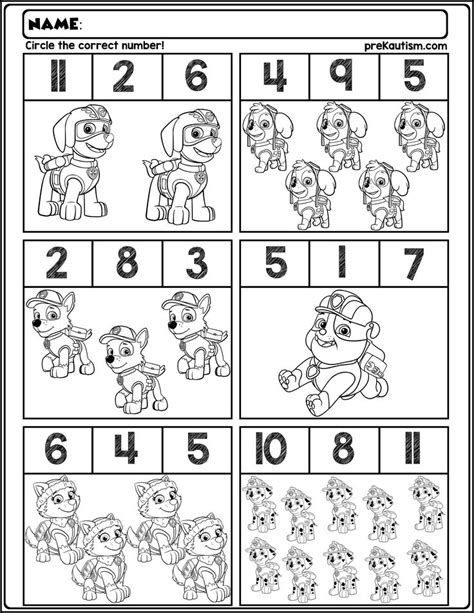 Paw Patrol Color Recognition Worksheet