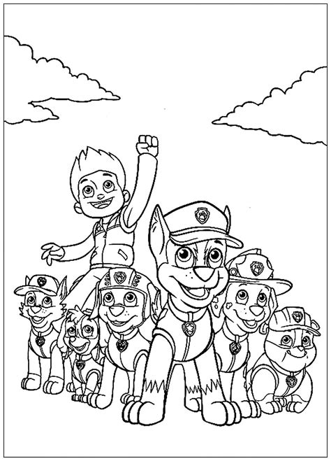 Paw Patrol coloring page printable fun for kids