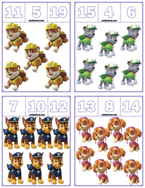 Paw Patrol Counting Worksheet