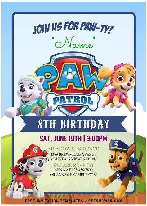 Paw Patrol Invitation Template Gallery 1