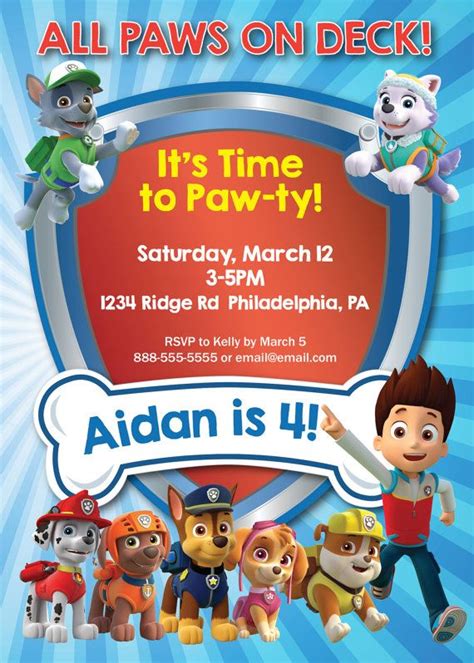 Paw Patrol Invitation Wording Ideas