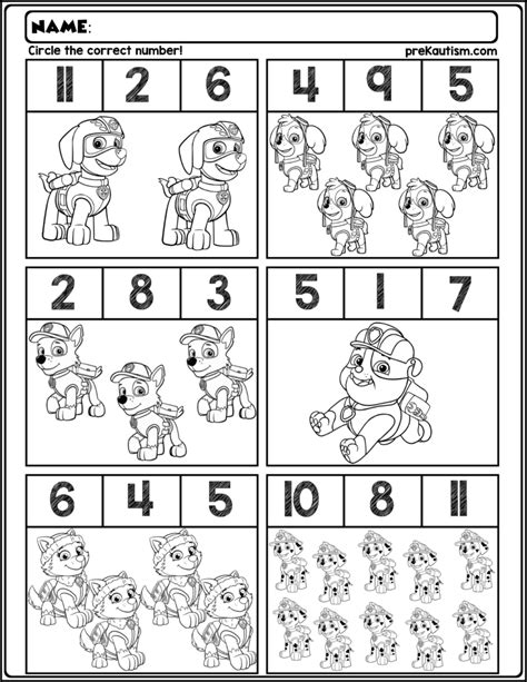 Paw Patrol Kindergarten Worksheets