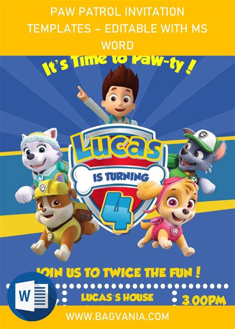 Paw Patrol Party Invitation Ideas