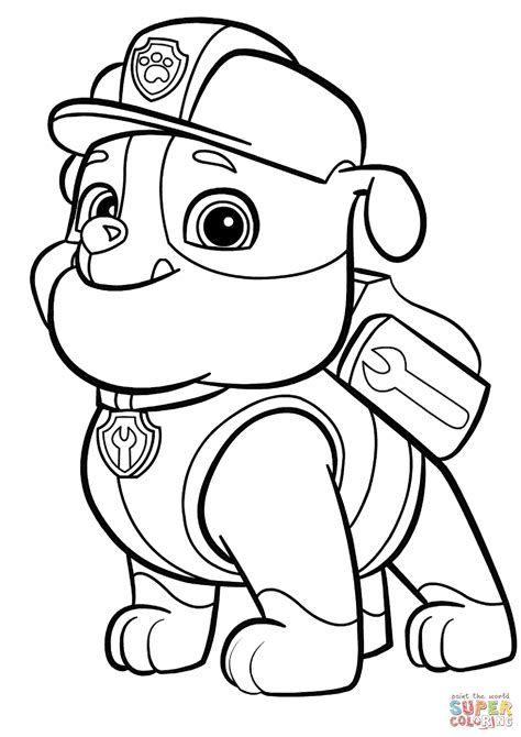 Paw Patrol Printable Coloring Pages Rubble