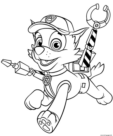 Rocky Paw Patrol coloring page