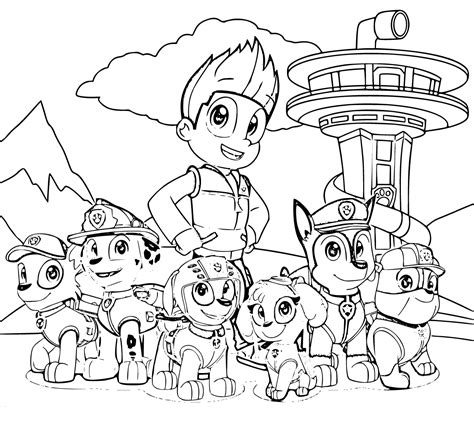 PAW Patrol Team Coloring Page