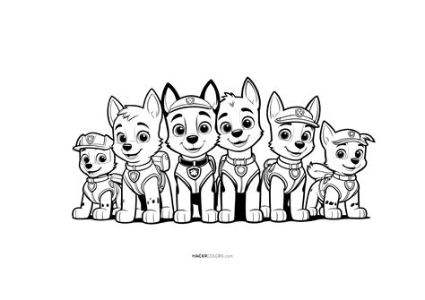 Paw Patrol team coloring pages