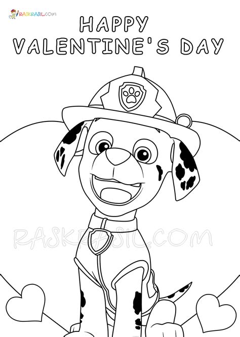 Paw Patrol Valentines Coloring Pages