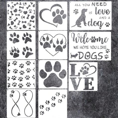 Paw print stencil gallery 6