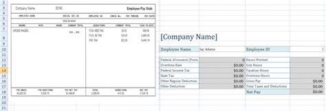 Pay Stub Template Excel