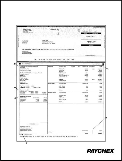 Pay Stub Template Paychex