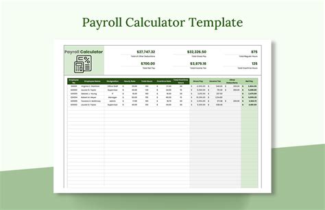 Paycheck calculator Excel template