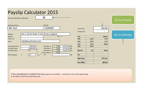 Paycheck Calculator Template