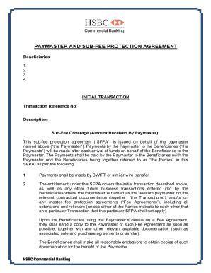 Paymaster Agreement Template Word