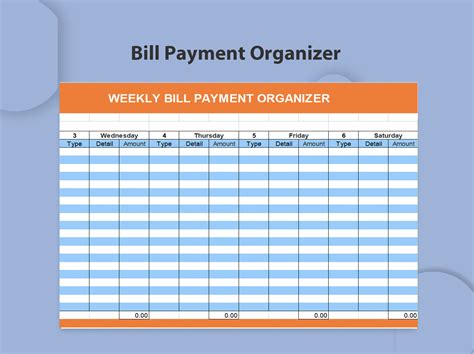 Payment Template with Table