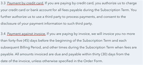 Payment Terms Clause Details