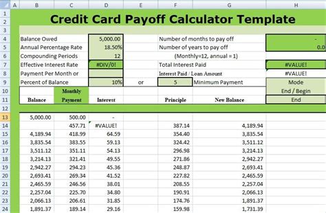 Payoff Statement Template Excel