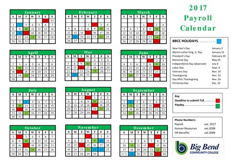 Payroll Calendar Template Example 9