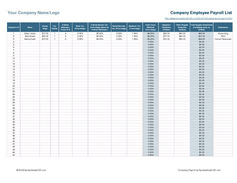 Payroll Template Word