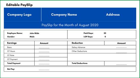 Create payslip template