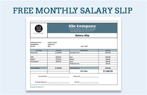 Payslip template design