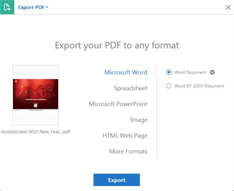 PDF Export Options