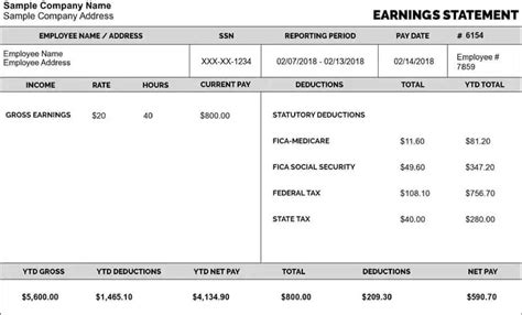 PDF Paycheck Stub Template