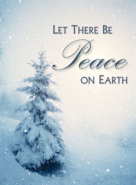 Peace on Earth Christmas cards with a snowy landscape