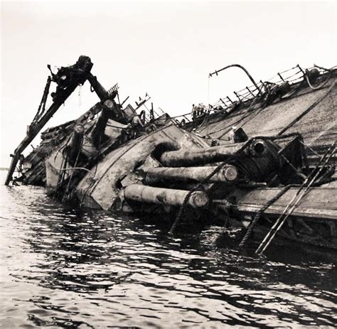 The USS Oklahoma, which capsized during the attack