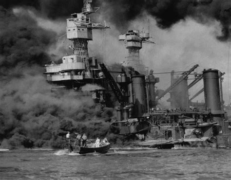 The USS West Virginia, which was heavily damaged during the attack