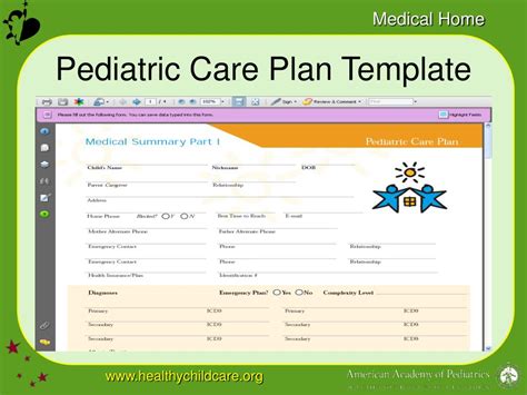 Pediatric Care Plan Template Example