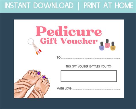 Pedicure Gift Certificate Designs