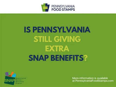 Pennsylvania Food Stamps Extra Benefits