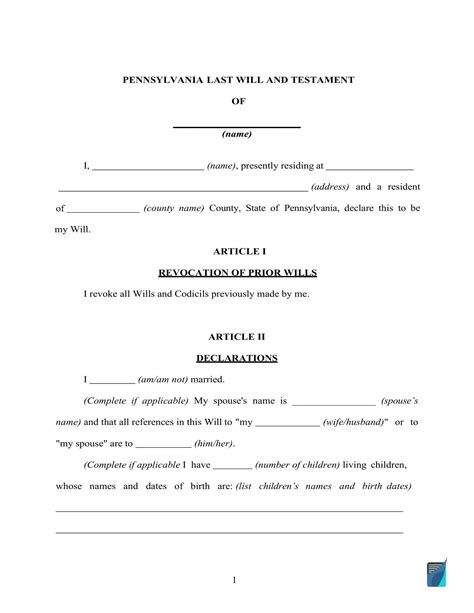 Requirements for a Valid Last Will and Testament in Pennsylvania