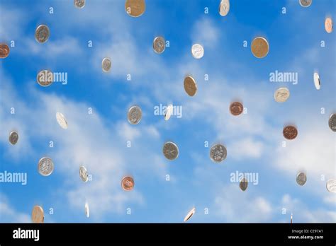 A penny falling from the sky