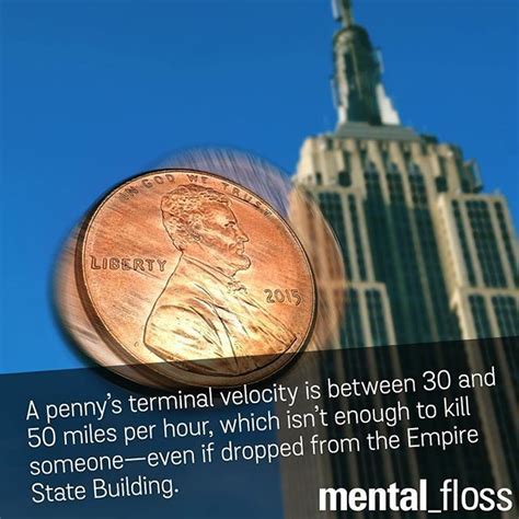 An experiment measuring the terminal velocity of a penny