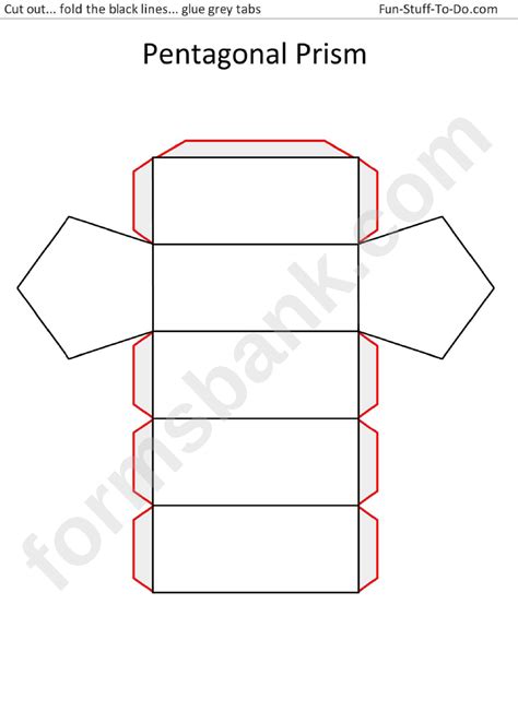 Pentagonal prisms template for kids