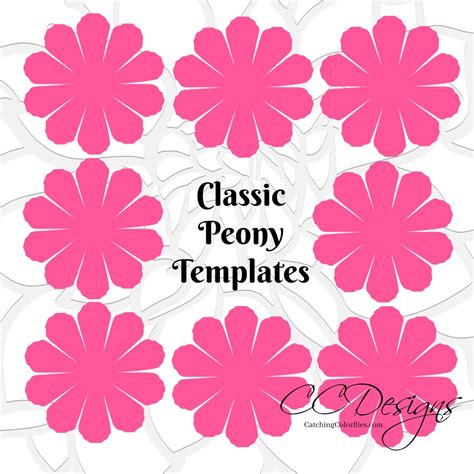 Large peony flower template