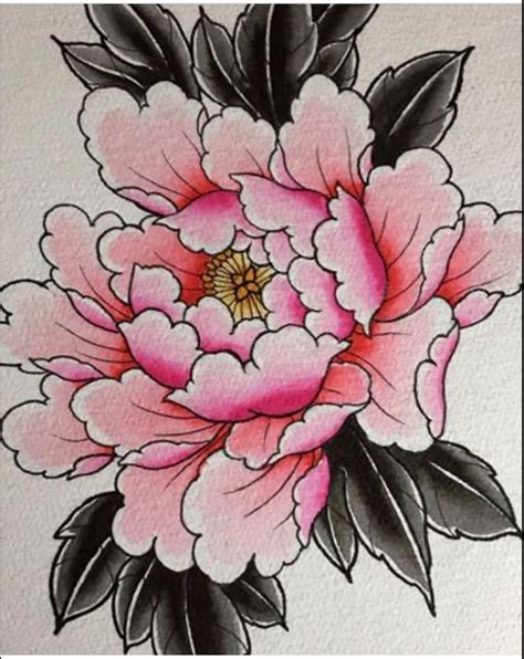 A peony tattoo design