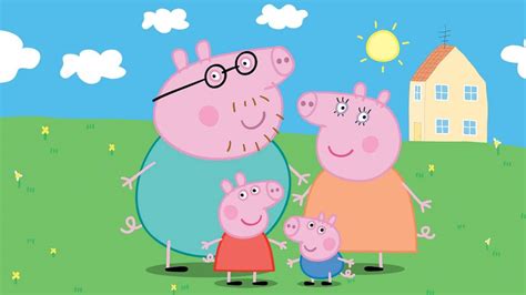 Peppa Pig and her family coloring page