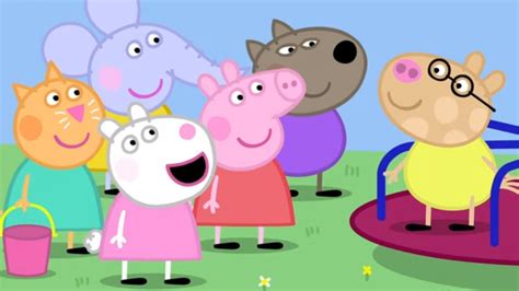 Peppa Pig and her friends coloring page