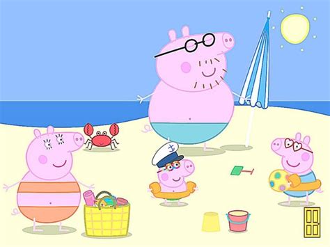 Peppa Pig at the beach coloring page