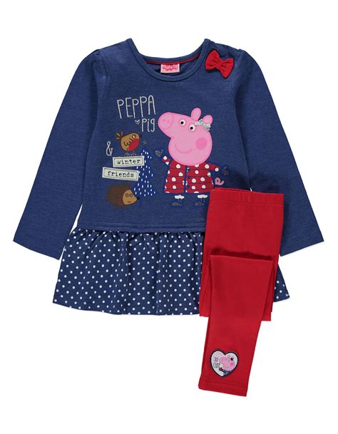 Peppa Pig in different outfits coloring page