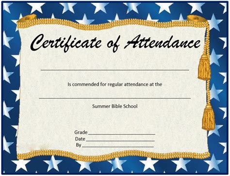 Perfect Attendance Certificate Template 2