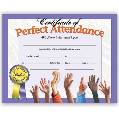 Perfect Attendance Certificate Template 4