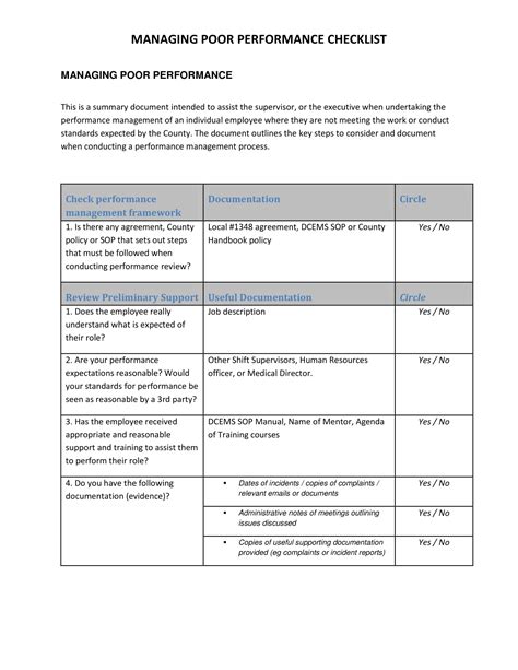 Performance Management Template Example