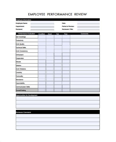 Performance Review Template PDF