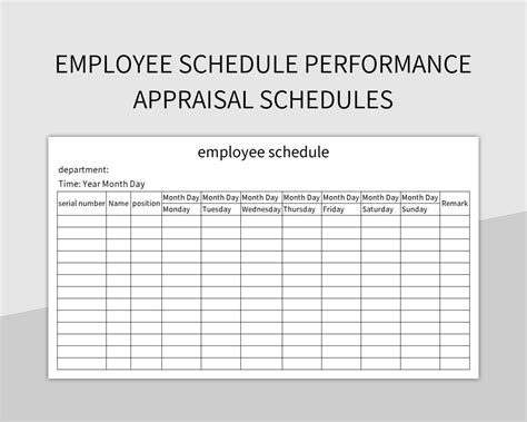 Performance schedule