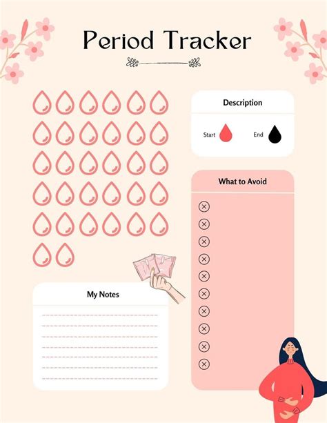 Period Tracker Printable Cute